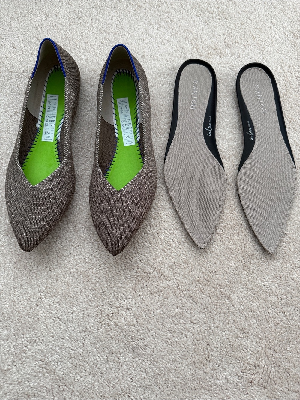 Rothy's Point 2 Flats in Pewter in Size 9 - Picture 5 of 7